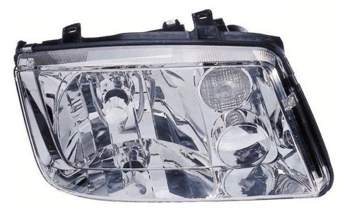 Right (Passenger) Headlight Assembly for 1999 - 2002 Volkswagen Jetta, Front Assembly Replacement Housing / Lens / Cover, without fog lights, with bright bezel, late design, Composite,  1J5941018AJ, Replacement