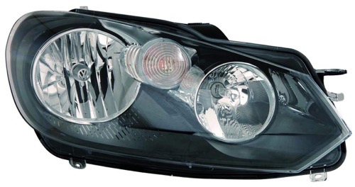 Hella Brand Right (Passenger) Headlight Assembly for 2010-2014 Volkswagen GTI Front, Composite OEM Replacement, Housing/Lens/Cover, 5K0941006C