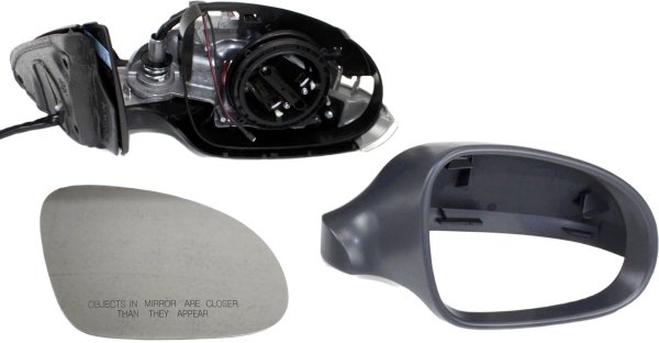 Right (Passenger) Power Mirror for Volkswagen Passat 2006-2010, Manual Folding, Heated, Paintable, with Puddle and Signal Lights, without Memory, Replacement