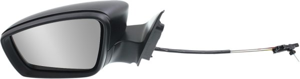 Manual Adjust, Manual Folding Mirror for Volkswagen Jetta Sedan/Hybrid, Left (Driver), Non-Heated, Textured, 2011-2018, Replacement