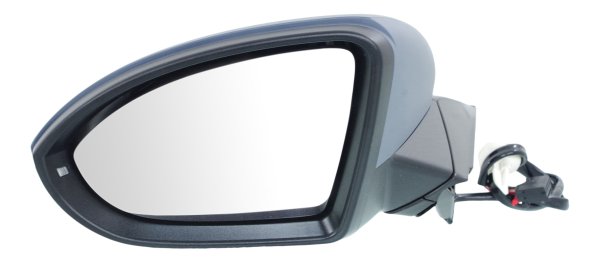Power Mirror for Volkswagen Golf/GTI 2015-2021, Left (Driver), Manual Folding, Heated, Paintable, with Signal Light, Replacement