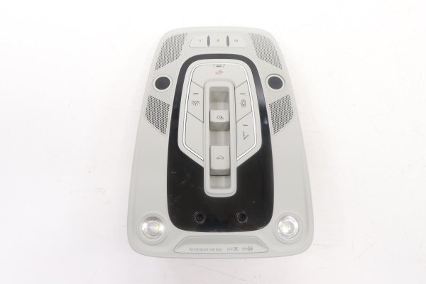 OEM Gray Overhead Console with Dome Light and Sunroof Control for 2017, 2018, 2019 Audi - Front