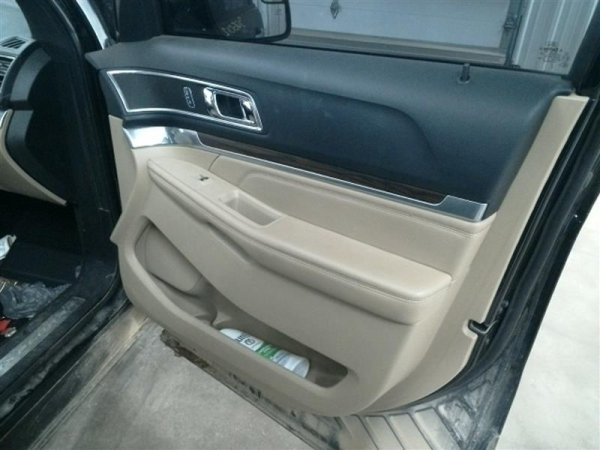 2016, 2017, 2018, 2019 Ford Explorer Black Door Interior Trim Panel with Power Windows and Locks - Front, Right (Passenger) (OEM)