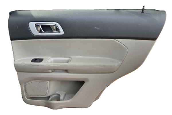 OEM Tan Door Interior Trim Panel for 2011, 2012, 2013, 2014, 2015, 2016, 2017, 2018, 2019 Ford Explorer, Police Interceptor Utility - Rear, Right (Passenger)