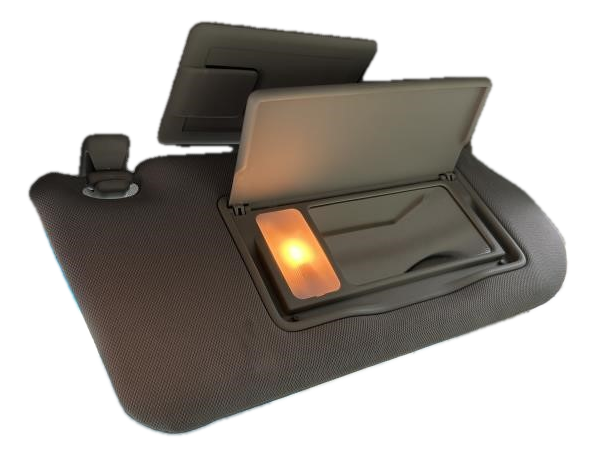 OEM Tan Sun Visor with Vanity Light for 2007, 2008, 2009, 2010, 2011, 2012, 2013, 2014, 2015 INFINITI G35, G37, Q40 - Right (Passenger)