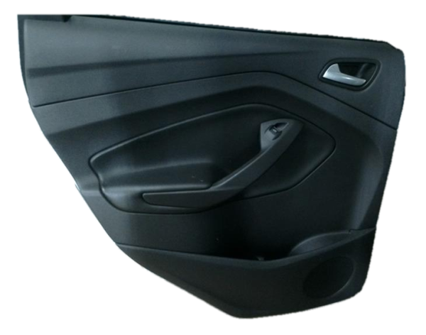 OEM Black Door Interior Trim Panel with Power Windows and Locks for 2013, 2014, 2015, 2016, 2017, 2018, 2019 Ford - Rear, Left (Driver)