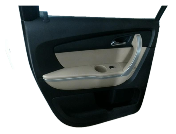 OEM Tan Door Interior Trim Panel with Power Windows and Locks for 2007, 2008, 2009, 2010, 2011, 2012, 2013, 2014, 2015, 2016, 2017 Buick, Chevrolet, GMC, & Saturn - Rear, Left (Driver)
