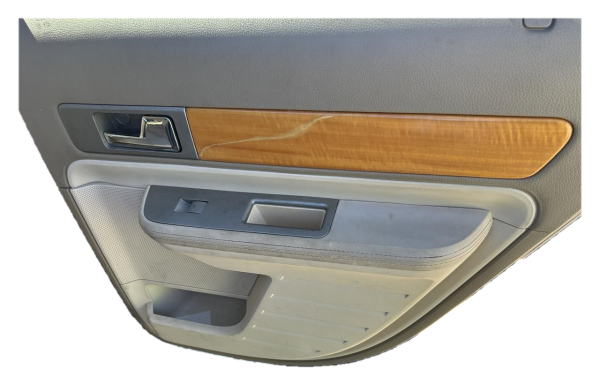 2007, 2008, 2009, 2010, 2011, 2012, 2013, 2014 Ford Edge Tan Door Interior Trim Panel with Power Windows and Locks - Rear, Right (Passenger) (OEM)