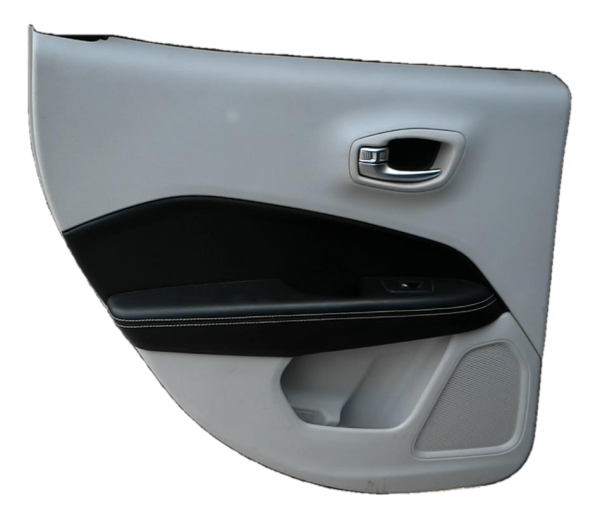 OEM Gray Door Interior Trim Panel with Power Windows and Locks for 2017, 2018, 2019, 2020, 2021 Jeep - Rear, Left (Driver)