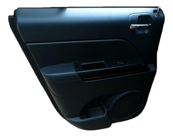 OEM Black Front Door Interior Trim Panel with Power Windows and Locks for 2011, 2012, 2013, 2014, 2015, 2016, 2017 Jeep - Rear, Left (Driver)