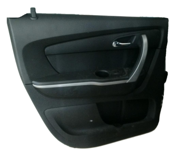 OEM Black Door Interior Trim Panel with Power Windows and Locks for 2007, 2008, 2009, 2010, 2011, 2012, 2013, 2014, 2015, 2016, 2017 Buick, Chevrolet, GMC, & Saturn - Rear, Left (Driver)