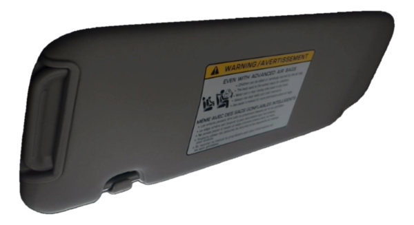 OEM Tan Sun Visor with Slide-Out Extension for 2017, 2018, 2019, 2020 Hyundai Elantra - Right (Passenger)