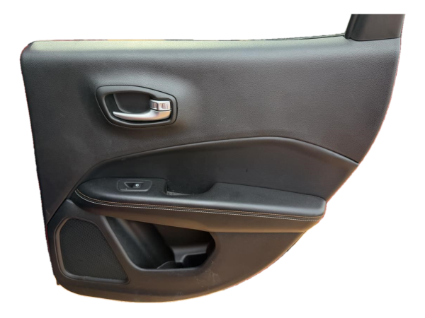 OEM Black Door Interior Trim Panel with Power Windows and Locks for 2017, 2018, 2019, 2020, 2021 Jeep - Rear, Right (Passenger)