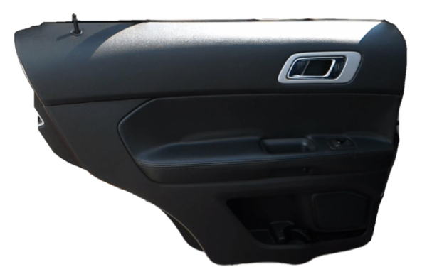 2011, 2012, 2013, 2014, 2015 Ford Explorer Black Door Interior Trim Panel with Power Windows and Locks - Rear, Left (Driver) (OEM)