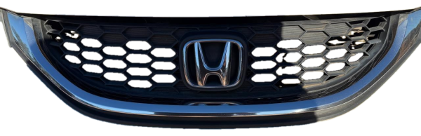 OEM White Honeycomb Grille with Chrome Molding - Lower