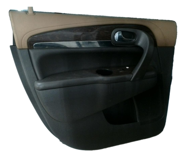 OEM Brown Door Interior Trim Panel with Power Windows and Locks for 2007, 2008, 2009, 2010, 2011, 2012, 2013, 2014, 2015, 2016, 2017 Buick, Chevrolet, GMC, & Saturn - Rear, Left (Driver)