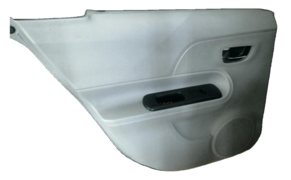 OEM Gray Door Interior Trim Panel with Power Windows and Locks for 2012, 2013, 2014, 2015 Toyota - Rear, Left (Driver)