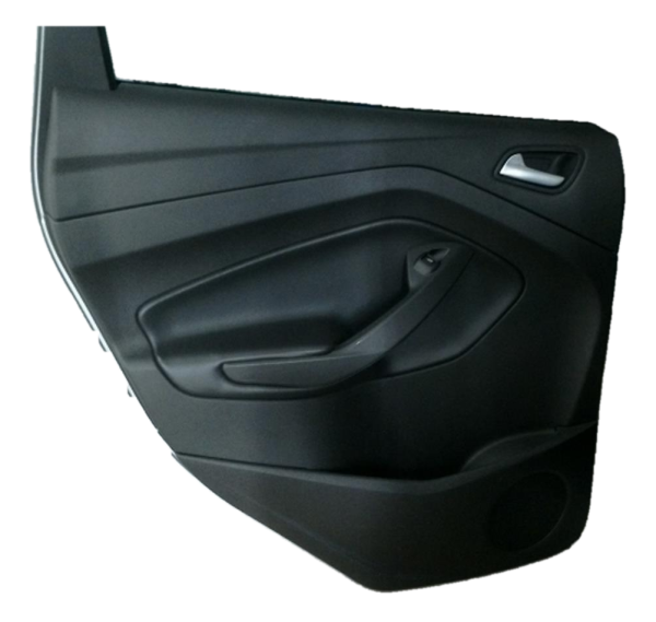 2017, 2018, 2019 Ford Escape Black Door Interior Trim Panel with Power Windows and Locks - Rear, Left (Driver) (OEM)
