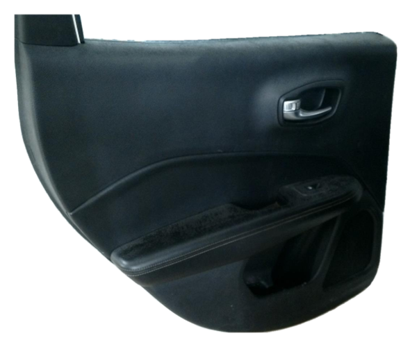 OEM Black Door Interior Trim Panel with Power Windows and Locks for 2017, 2018, 2019, 2020, 2021 Jeep - Rear, Left (Driver)