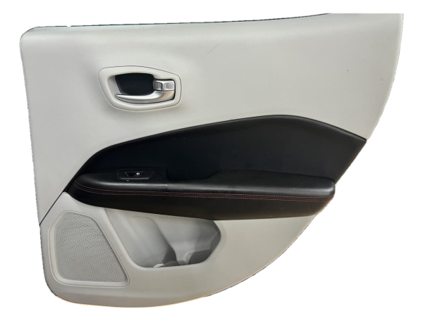 OEM Gray Door Interior Trim Panel with Power Windows and Locks for 2017, 2018, 2019, 2020, 2021 Jeep - Rear, Right (Passenger)