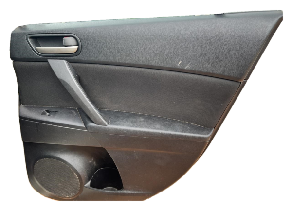 2010, 2011, 2012, 2013 Mazda 3 Black Door Interior Trim Panel - Rear, Right (Passenger) (OEM)