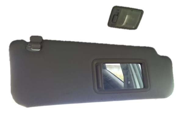 OEM Gray Sun Visor with Illuminated Vanity Mirror for 2006, 2007, 2008, 2009 Toyota Prius - Right (Passenger)