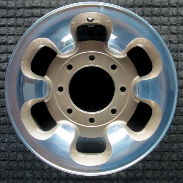 OEM Polished w/ Tan Pockets Alloy Wheel for 1999, 2000, 2001, 2002, 2003, 2004, 2005 Ford