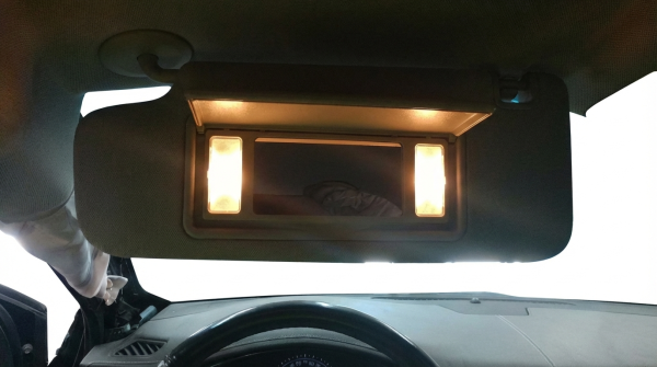OEM Black Illuminated Suede Sun Visor for 2013, 2014, 2015, 2016, 2017, 2018, 2019 Cadillac XTS - Left (Driver)
