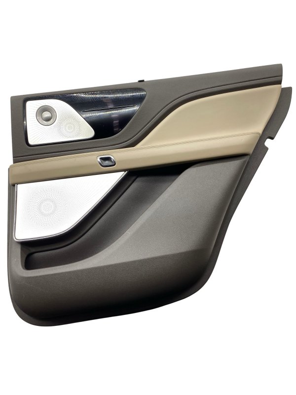 2020, 2021, 2022, 2023, 2024 Lincoln Aviator Tan Door Interior Trim Panel with Sunshade - Rear, Right (Passenger) (OEM)