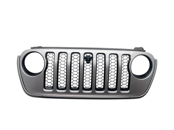OEM Silver Grille Assembly with Camera for 2020, 2021, 2022, 2023, 2024, 2025 Jeep Gladiator, Wrangler - Front