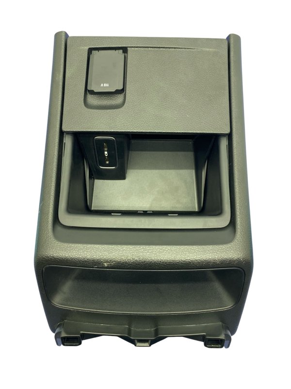 OEM Black Center Console Storage Compartment with Power Socket for 2020, 2021, 2022, 2023, 2024, 2025 Mercedes-Benz - Rear