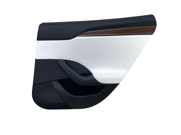 OEM White Door Interior Trim Panel with Wood Trim for 2021, 2022, 2023, 2024, 2025 Tesla - Rear
