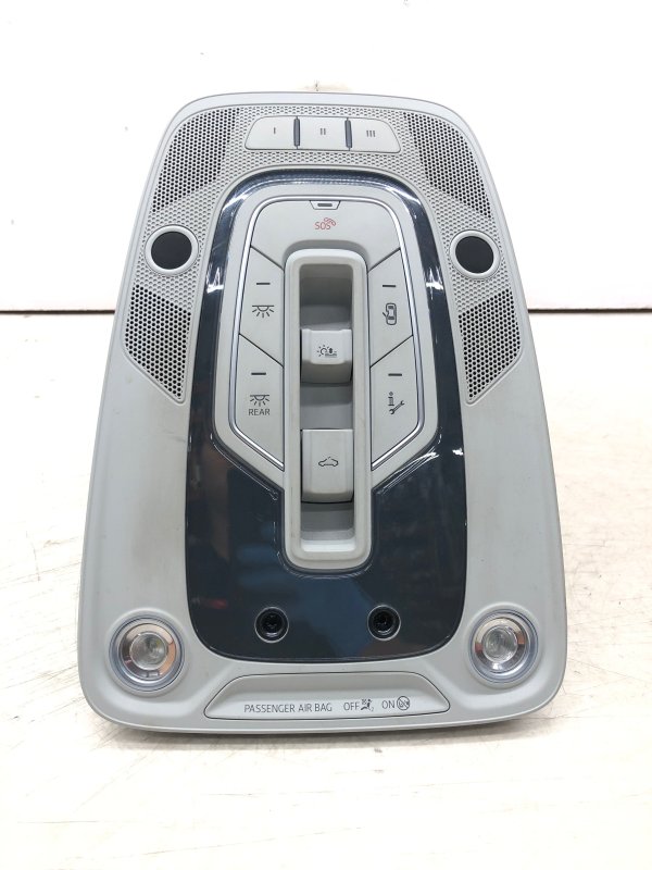 OEM Silver Overhead Console with Dome Light and Sunroof Control for 2017, 2018, 2019 Audi - Front