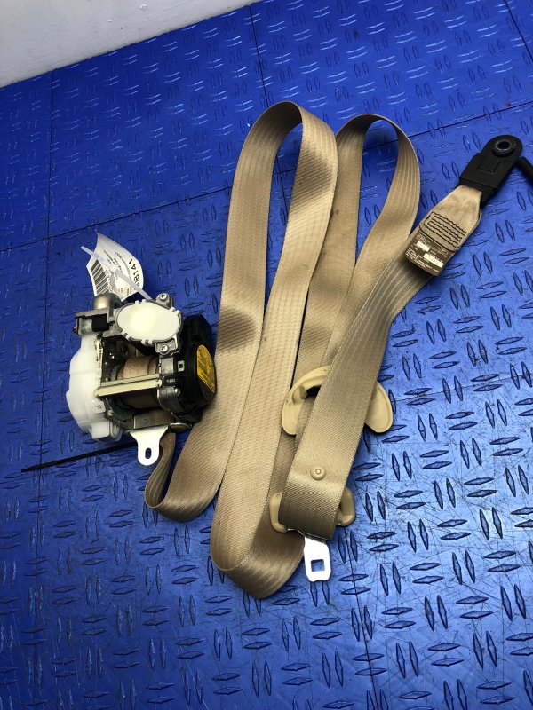 2007, 2008, 2009 Lexus LS460 Tan Seat Belt Assembly with Pretensioner - Front, Right (Passenger) (OEM)