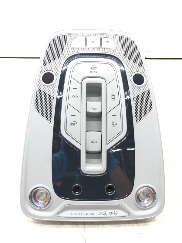 OEM Gray Overhead Console with Dome Light and Sunroof Control for 2017, 2018, 2019 Audi - Front