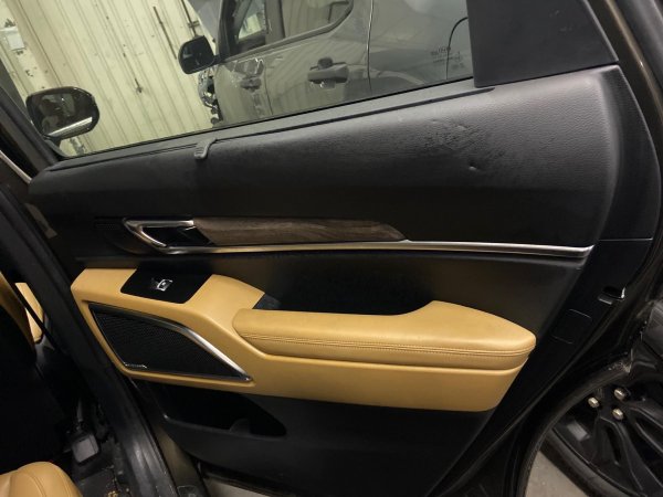 2020, 2021, 2022 Kia Telluride Tan Door Interior Trim Panel with Window Shade - Rear, Right (Passenger) (OEM)