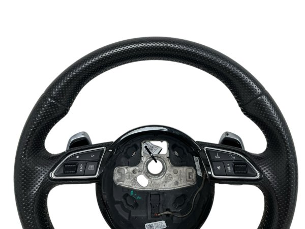 OEM Black Heated Tiptronic Steering Wheel with Paddle Shifters for 2013, 2014, 2015, 2016, 2017, 2018 Audi
