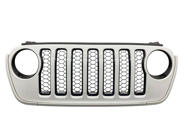 OEM White Grille Assembly with Inserts for 2018, 2019, 2020, 2021, 2022, 2023, 2024, 2025 Jeep Gladiator, Wrangler - Front