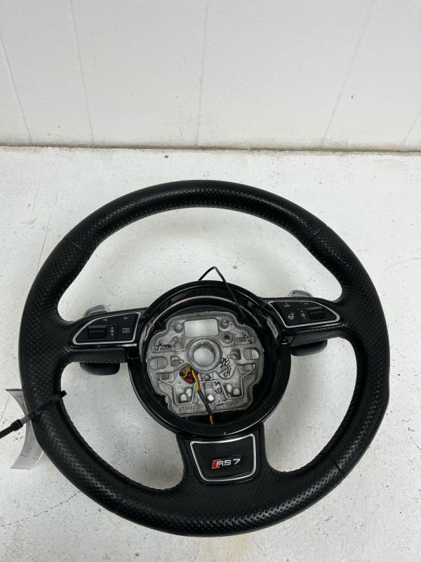 OEM Black Leather Steering Wheel with Controls and Paddle Shifters for 2012, 2013, 2014, 2015, 2016, 2017, 2018 Audi