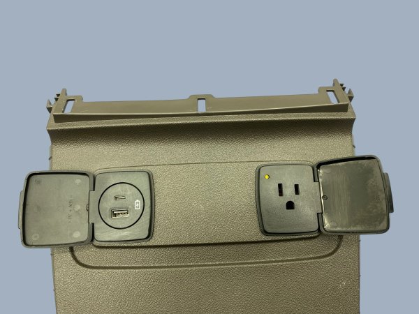 2020, 2021, 2022, 2023, 2024 Lincoln Aviator Tan Inner Console Trim Panel with USB and Accessory Outlet - Lower (OEM)