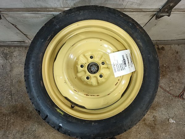 OEM Black 16x4 Steel Compact Spare Wheel with Tire for 1991, 1992, 1993, 1994, 1995, 1996, 1997, 1998, 1999, 2000, 2001, 2002, 2003, 2004, 2005, 2006, 2007, 2008, 2009, 2010, 2011, 2012, 2013, 2014, 2015, 2016, 2017, 2018, 2019, 2020 Scion & Toyota