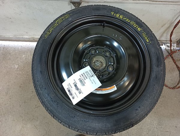 OEM 16x4 Steel Compact Spare Wheel with Tire for 2002, 2003, 2004, 2005, 2006, 2007, 2008, 2009, 2010, 2011, 2012, 2013, 2014, 2015, 2016, 2017, 2018, 2019, 2020, 2021, 2022, 2023, 2024, 2025 Nissan Altima, Rogue, Sentra