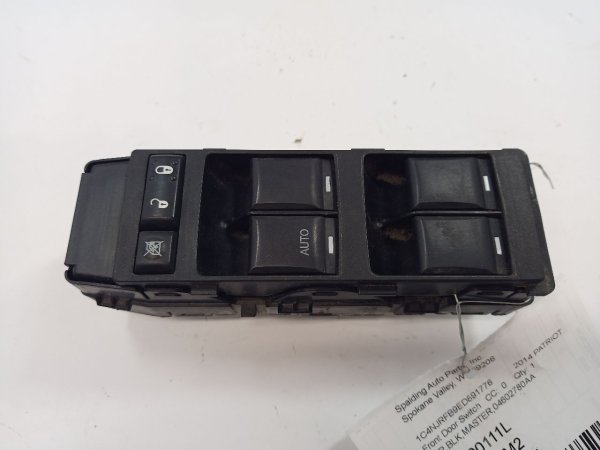 2011, 2012, 2013, 2014, 2015, 2016, 2017 Jeep Compass Black Master Power Window and Door Lock Switch - Left (Driver) (OEM)